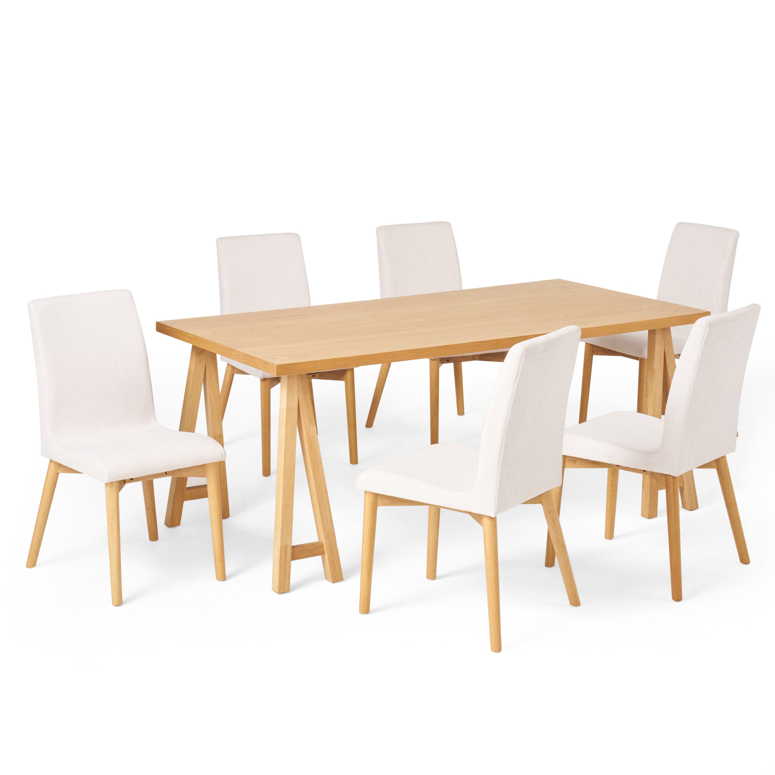 Thanvi Mid-Century Modern 7 Piece Dining Set