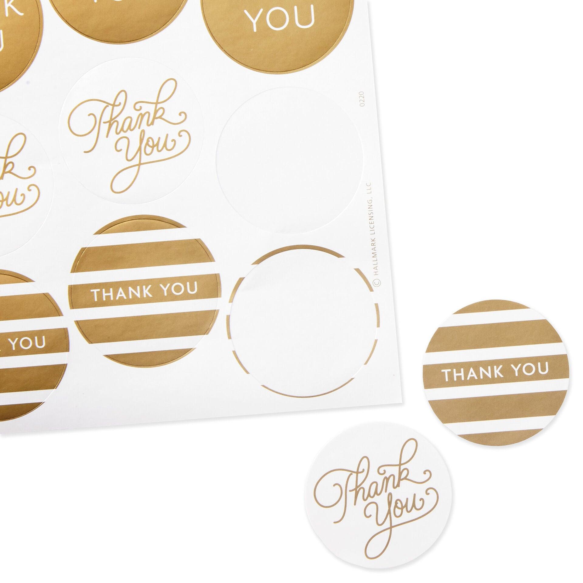 Hallmark  Gold Foil Thank-You Sticker Seals, 10 sheets