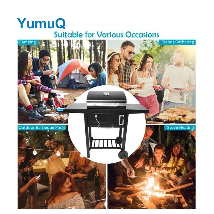 YumuQ 109cm Stainless Steel High Quality BBQ Charcoal Grillplancha Outdoor For Camping Picnic Hiking