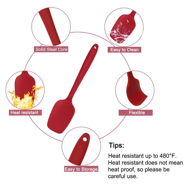 4 Pcs Silicone Heat Resistant Non-scratch Turners Non Sticky Spatula