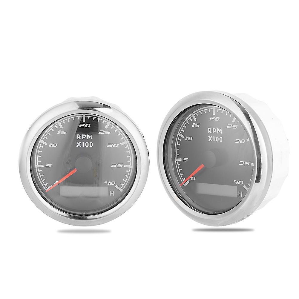 3.3in Boat Tachometer Marine Tacho Meter Gauge Lcd Hourmeter 12v/24v