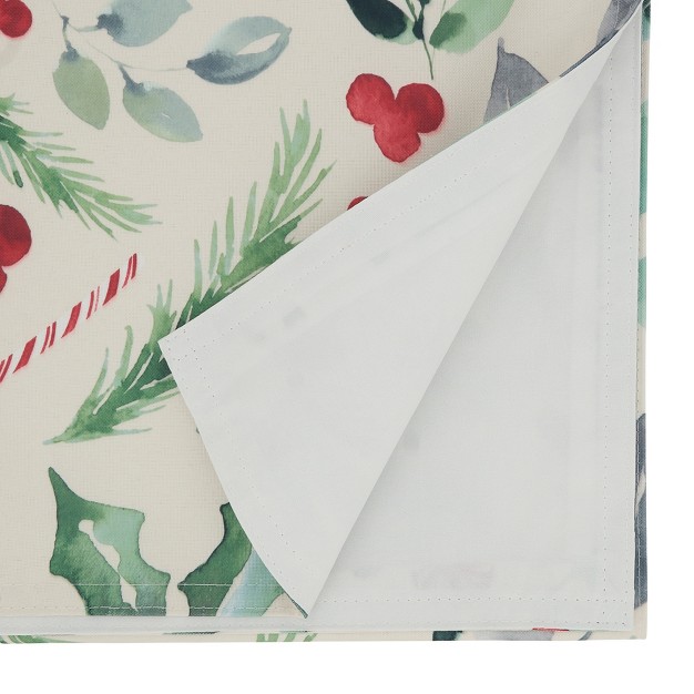 Saro Lifestyle Holiday Table Runner With Christmas Foliage And Candy Canes