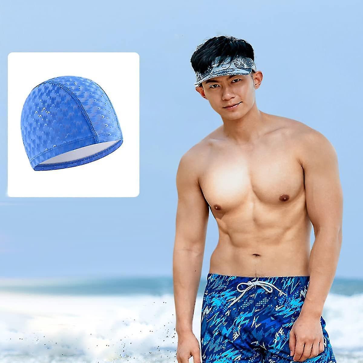 2pcs Swimming Cap Lightweight Swim Hat Comfortable No-slip Swim Cap For Women Men Kids，   And Pink