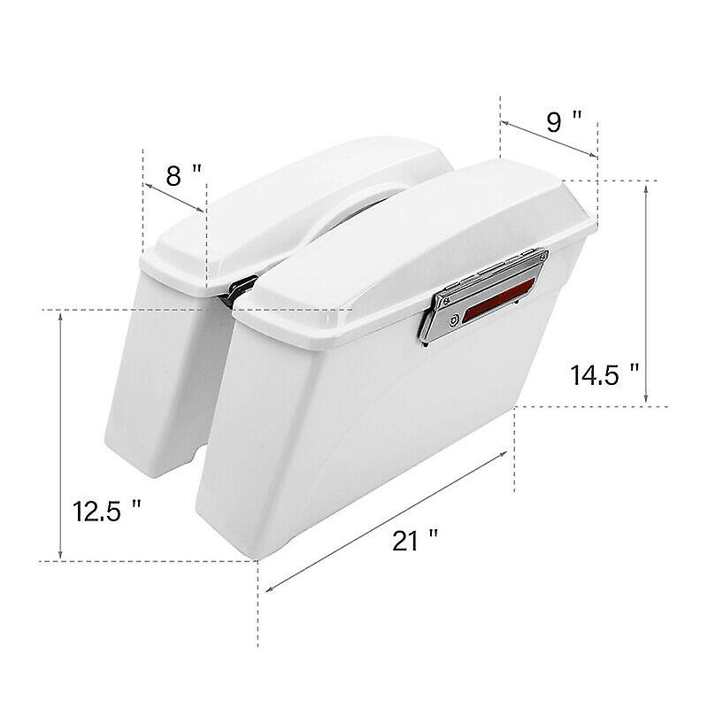 Born Pretty Motorcycle White Hard Saddlebag For Harley Touring Electra Glide Road King 1994-2013