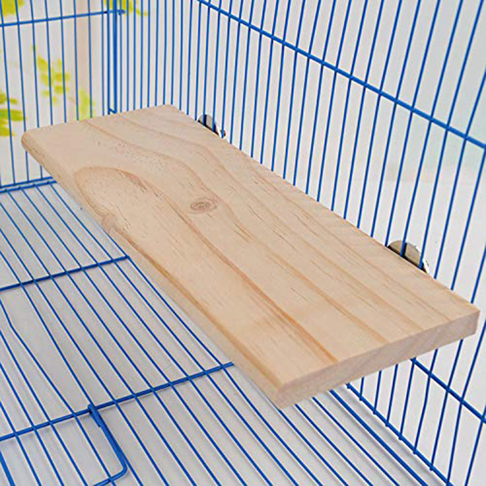 TBOLINE Wood Stand Platform Pet Parrot Hamster Perches Paw Grinding Springboard (S)