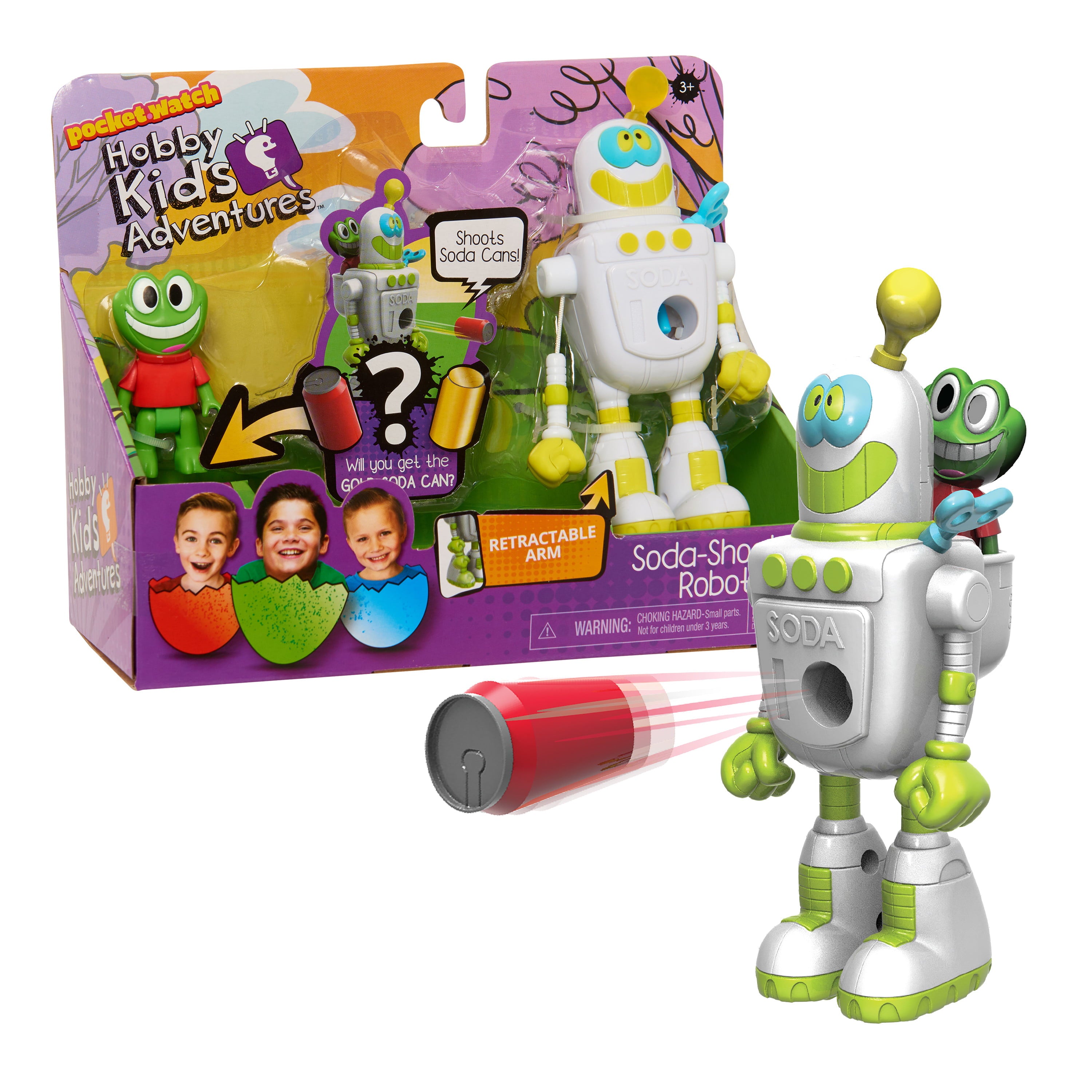 HobbyKids Soda-Shootin’ Robot，  Kids Toys for Ages 3 Up， Gifts and Presents