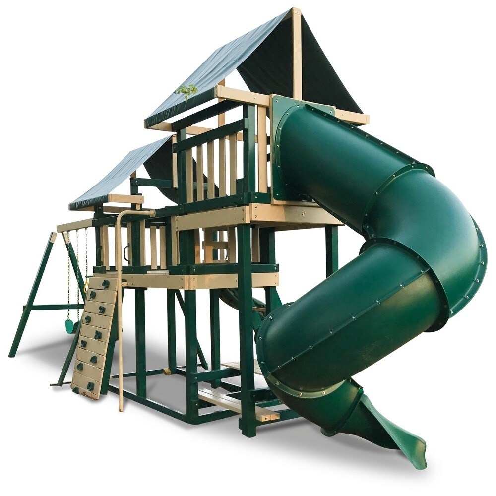 Congo Monkey Playsystem 3 with Swing Beam   Green and Sand