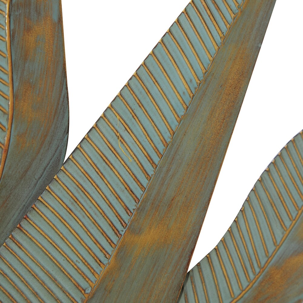 Gold Metal Indoor Outdoor Distressed Sunburst Wall Decor with Copper Like Accents and Grooves   35 x 1 x 35Round