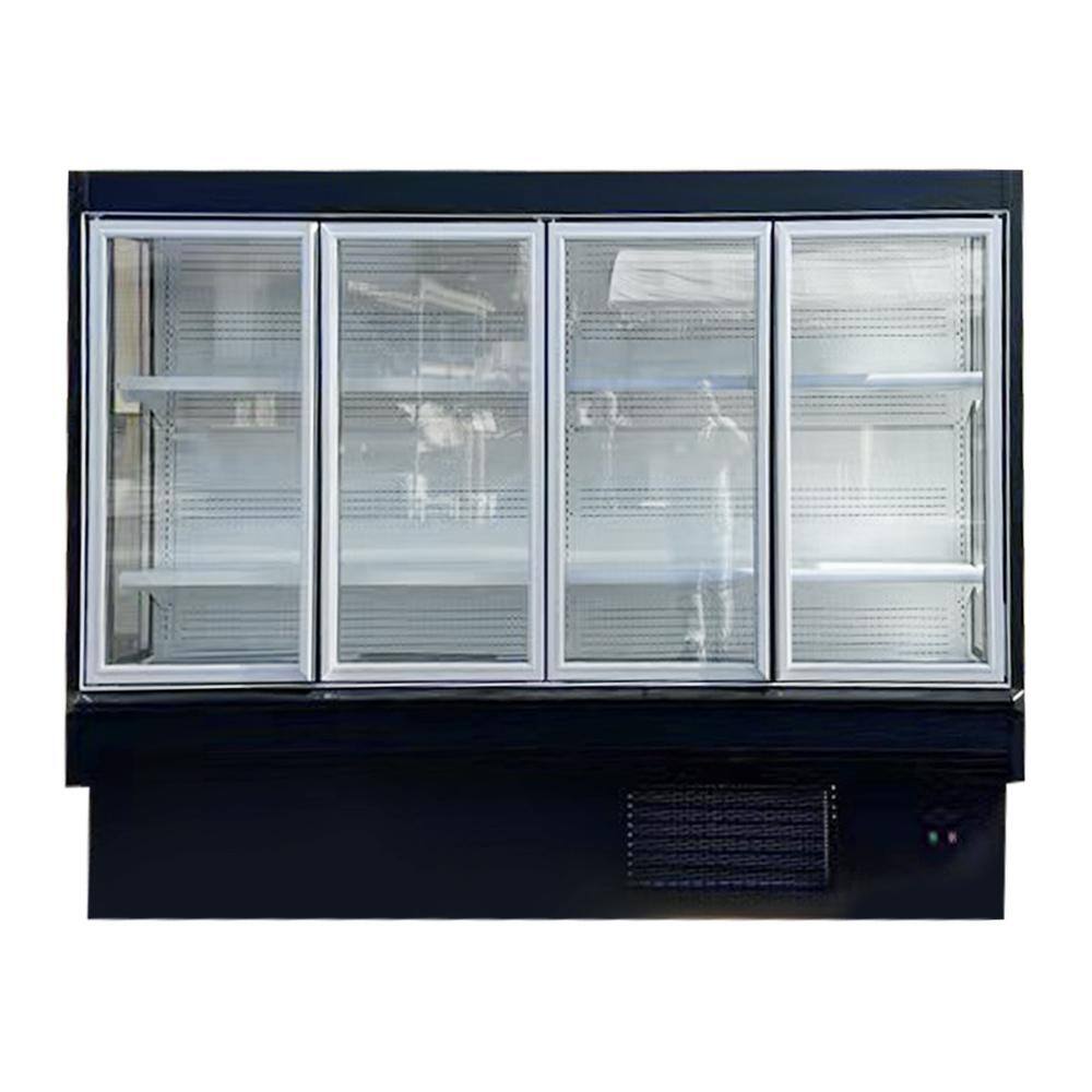 Cooler Depot 102 in.W 36 cu. ft. 4 Glass Door Commercial Upright Display Refrigerator Flower Cooler in Black DXXFD58Z