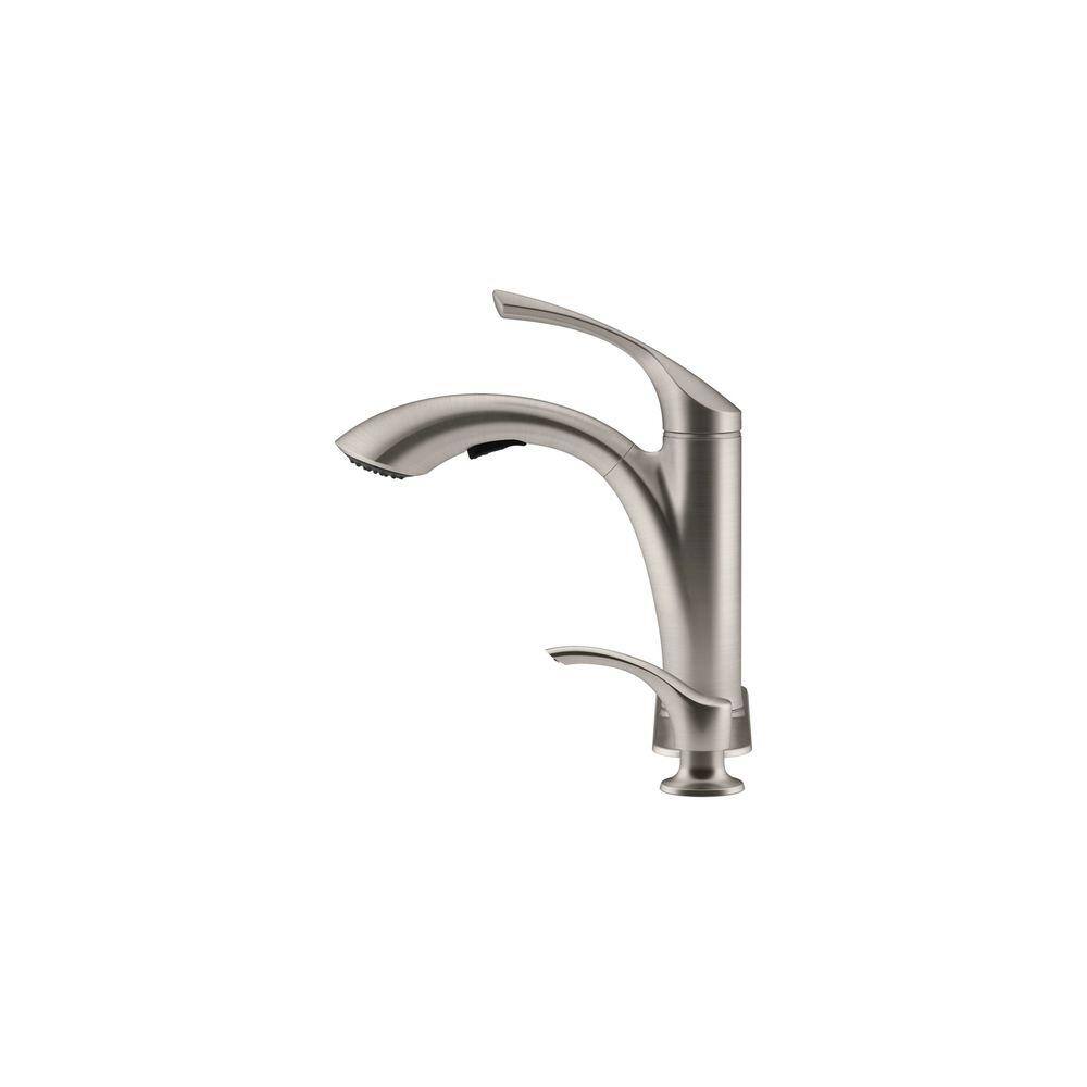 KOHLER Mistos Single-Handle Pull-Out Sprayer Kitchen Faucet In Stainless Steel K-R72510-SD-VS