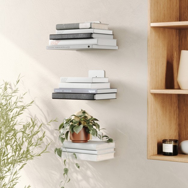 Set Of 3 Conceal Floating Large Shelves Umbra