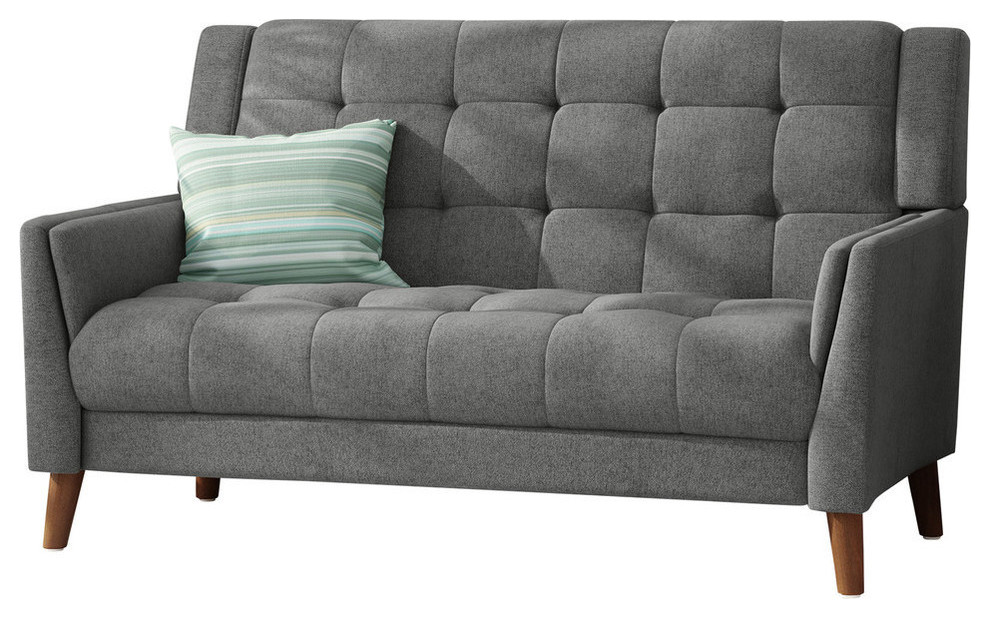 GDF Studio Evelyn Mid Century Modern Fabric Loveseat   Midcentury   Loveseats   by GDFStudio  Houzz