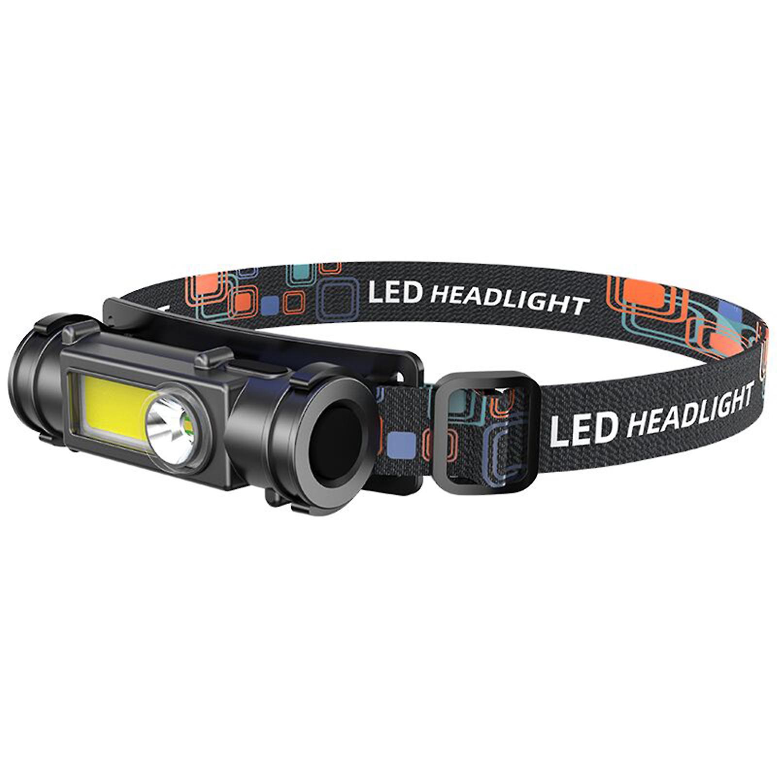 Led Head Lamp Outdoor Flashlight Headlamps With Adjustable Headband Far Near Double Light 180  Rotation Adjustment