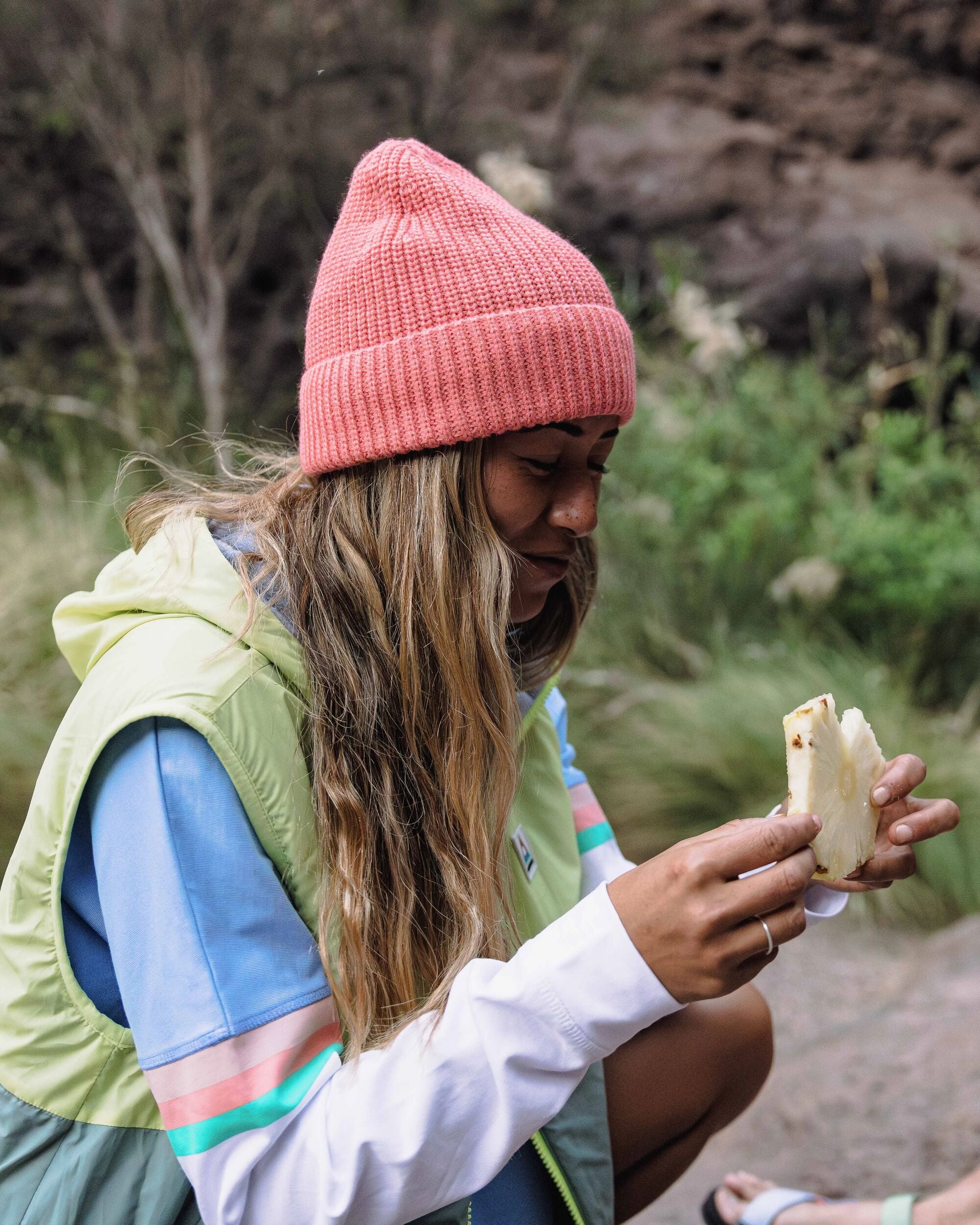 Compass Recycled Beanie - Shell Pink