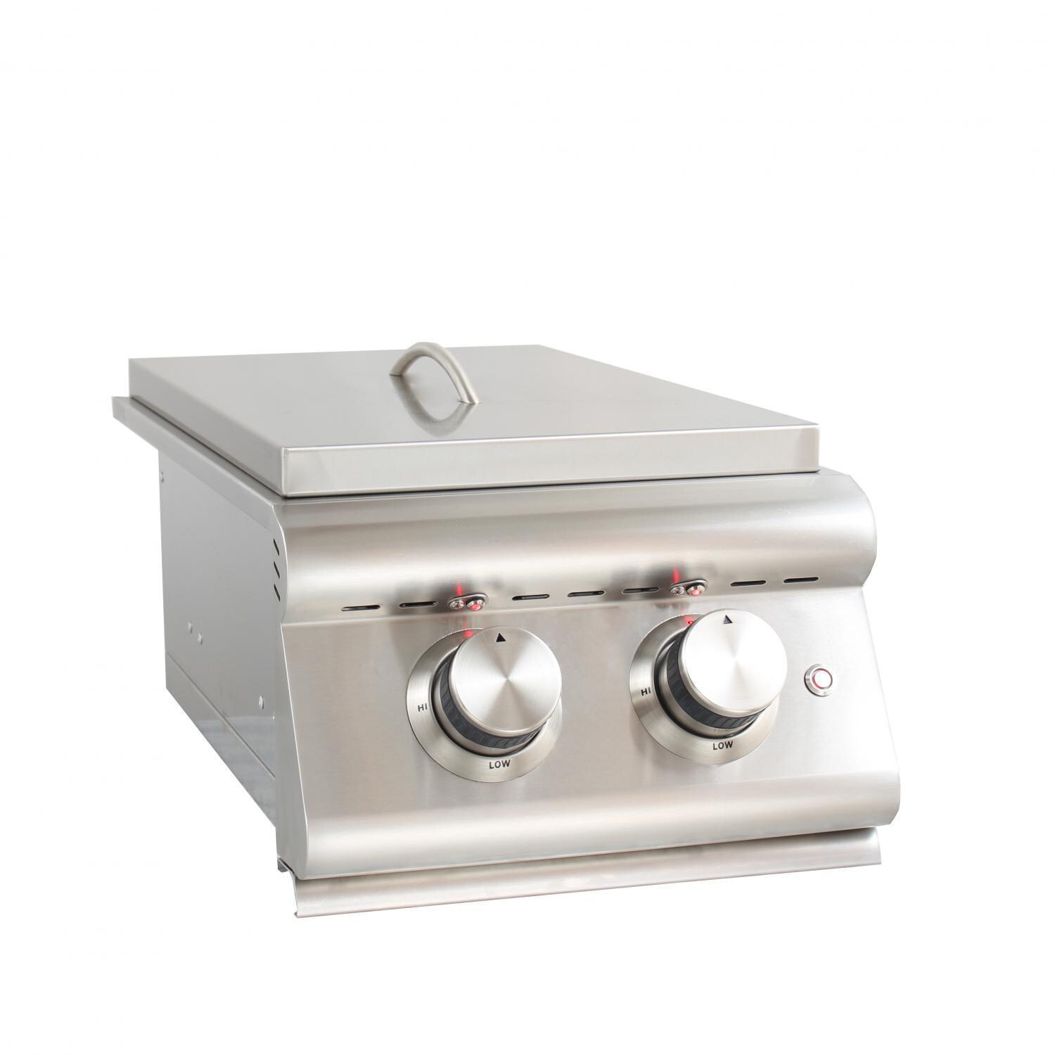 Blaze Premium LTE Built-In Propane Gas Stainless Steel Double Side Burner With Lid