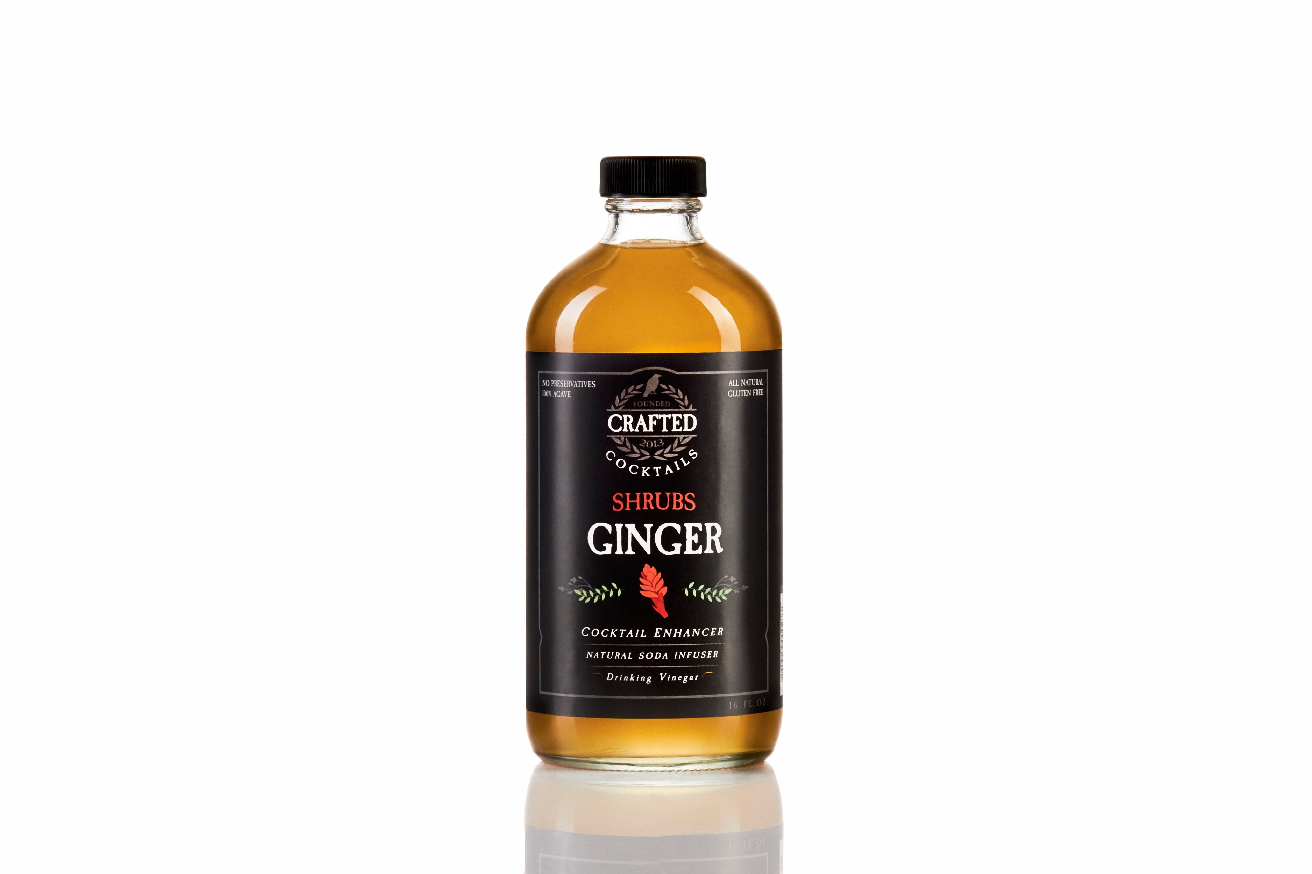 Crafted Cocktails - Ginger Shrubs - 2 Pack - Use as cocktail enhancer， soda flavoring， or culinary ingredient