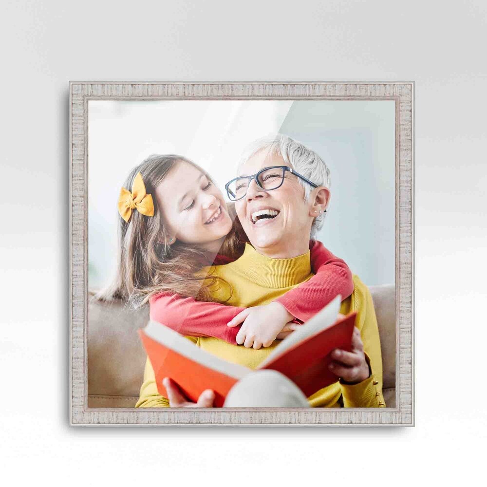 28x28 White Picture Frame   Wood Picture Frame Complete with UV
