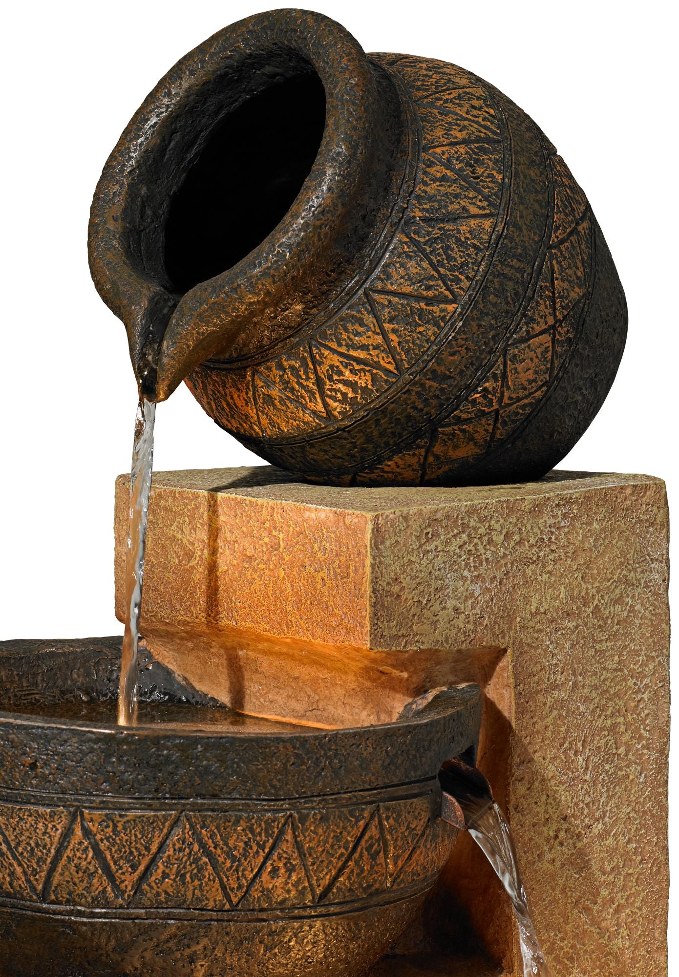 John Timberland Rustic Outdoor Floor Water Fountain with Light LED 46