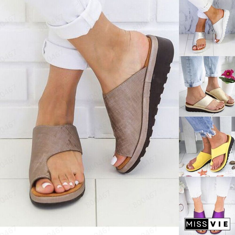 Women's Summer Toe Ring Wedge Slippers