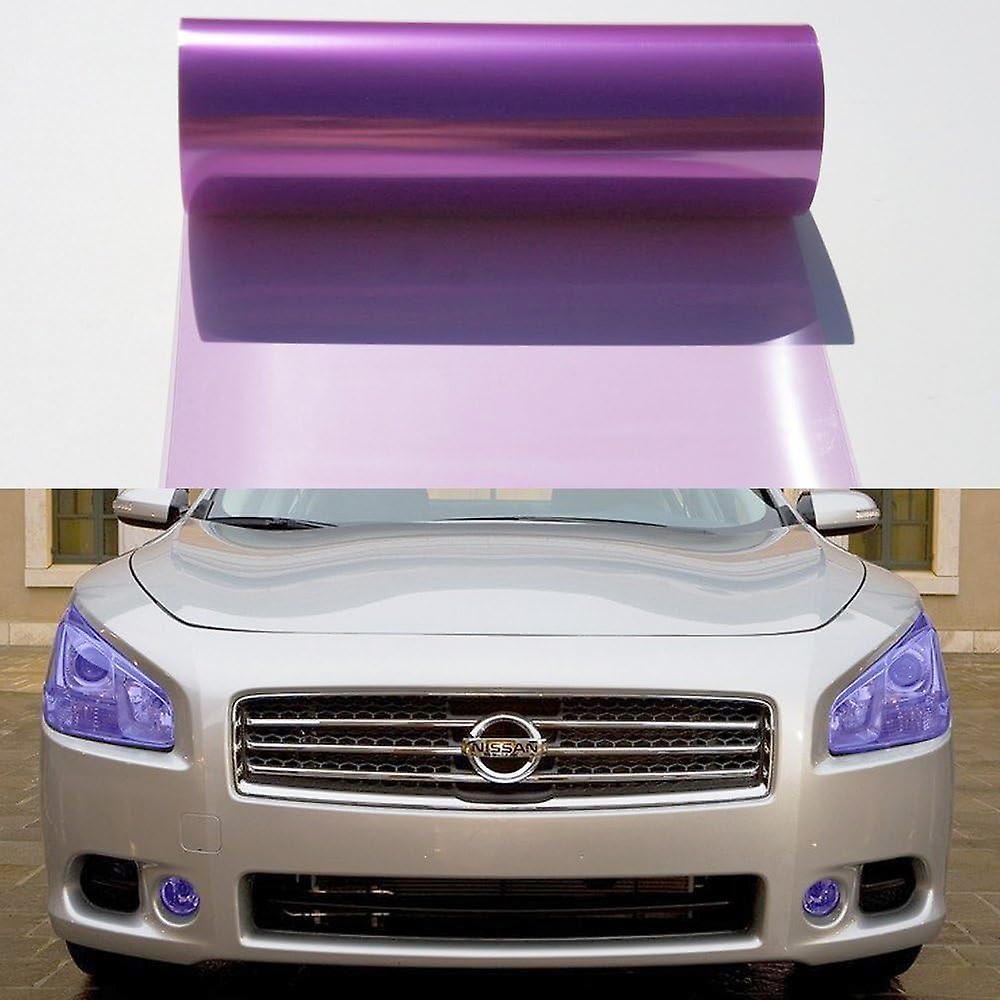 11 X 98 Inches Self Adhesive Headlight， Tail Lights， Fog Lights Tint Vinyl Film (purple)