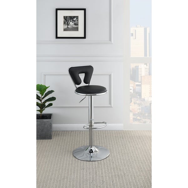 Adjustable Faux Leather Bar stool Gas lift Chair， Set of 2