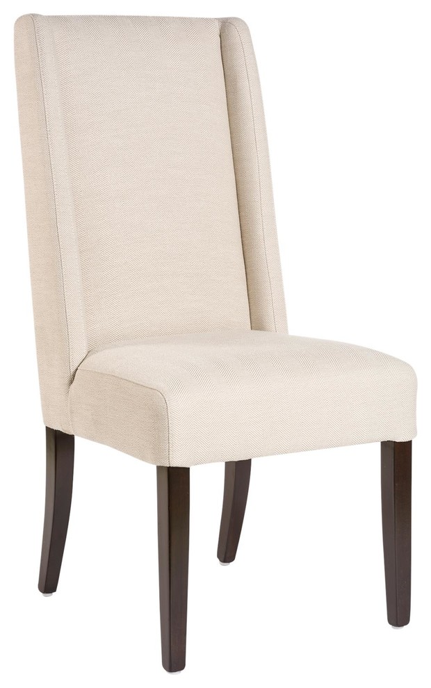 Dining Side Chair Tribeca Gray Upholstery Herringbone  Minimal Black   Transitional   Dining Chairs   by EuroLuxHome  Houzz