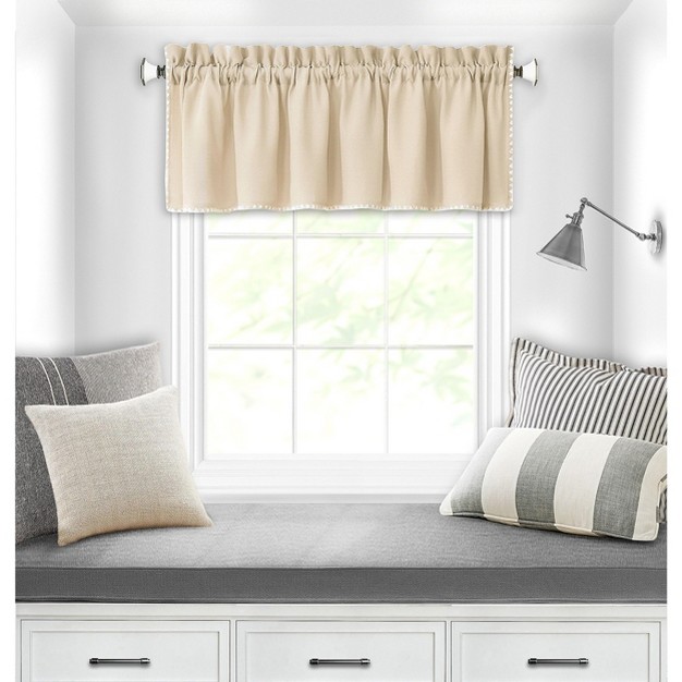 Kate Aurora Coastal Hamptons Living Textured Rod Pocket Window Valance