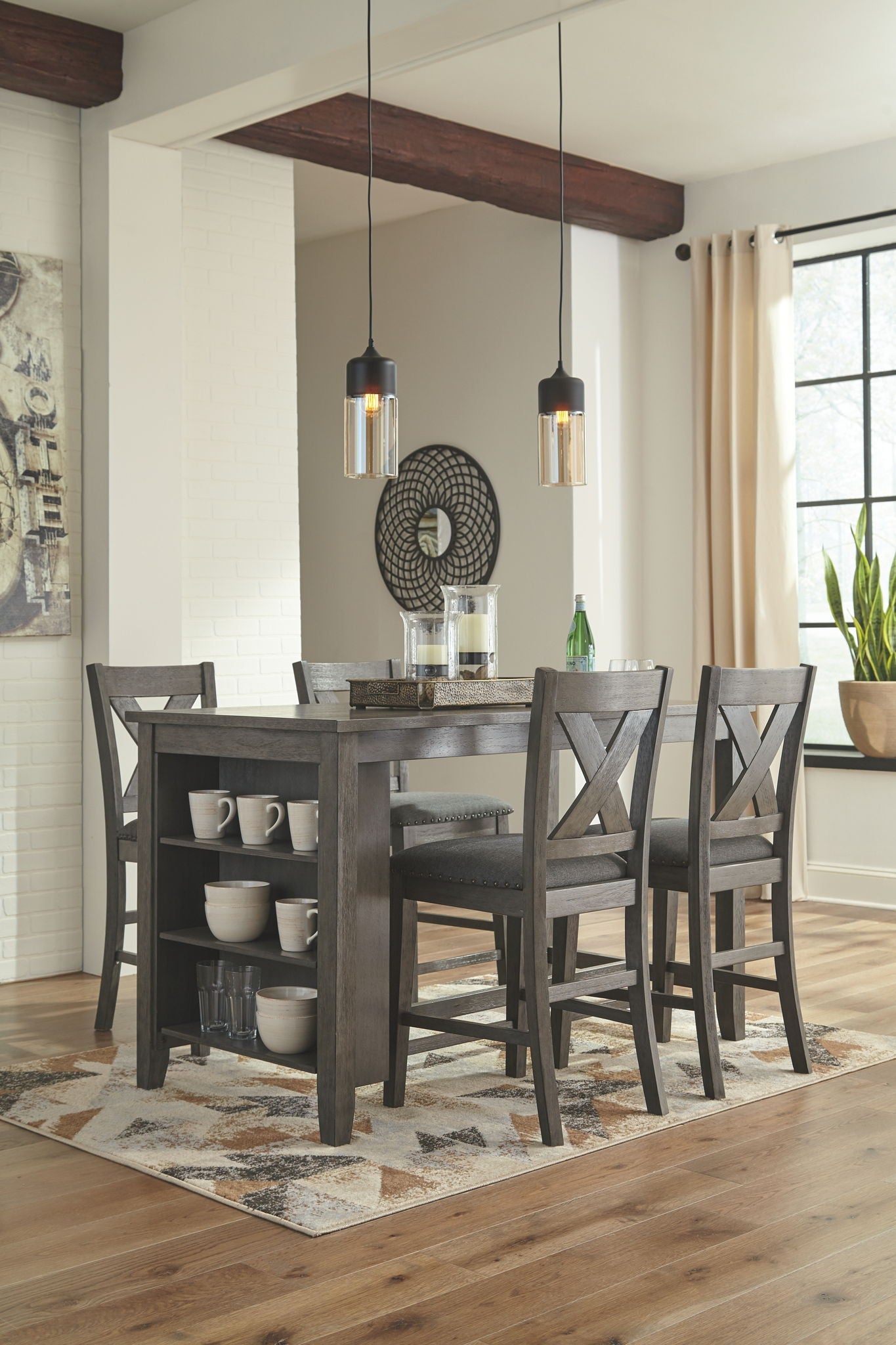 Caitbrook Counter Height Dining Table with 4 Barstools