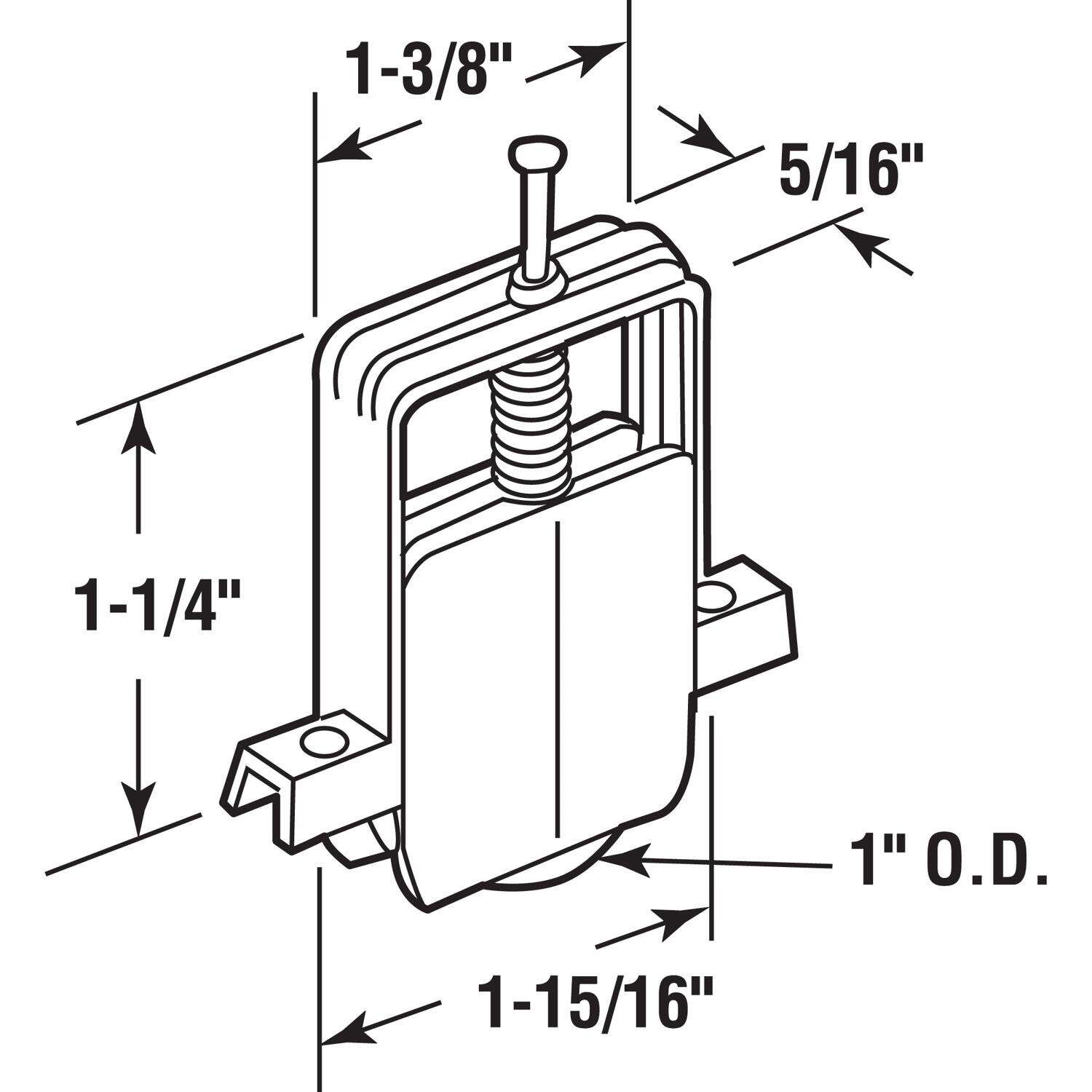 Prime-Line 1 in. D X 1/5 in. L Mill Nylon Roller Assembly 2 pk