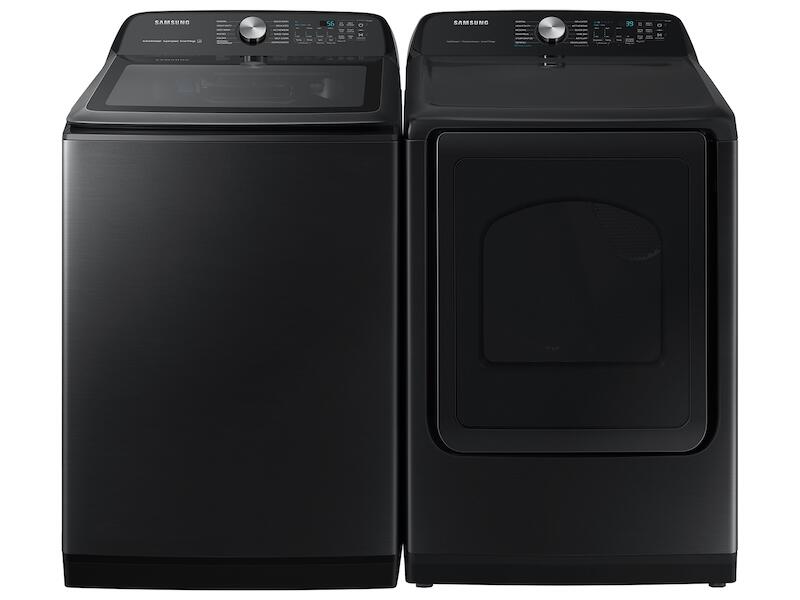 Samsung WA51A5505AV 5.1 Cu. Ft. Smart Top Load Washer With Activewave™ Agitator And Super Speed Wash In Brushed Black