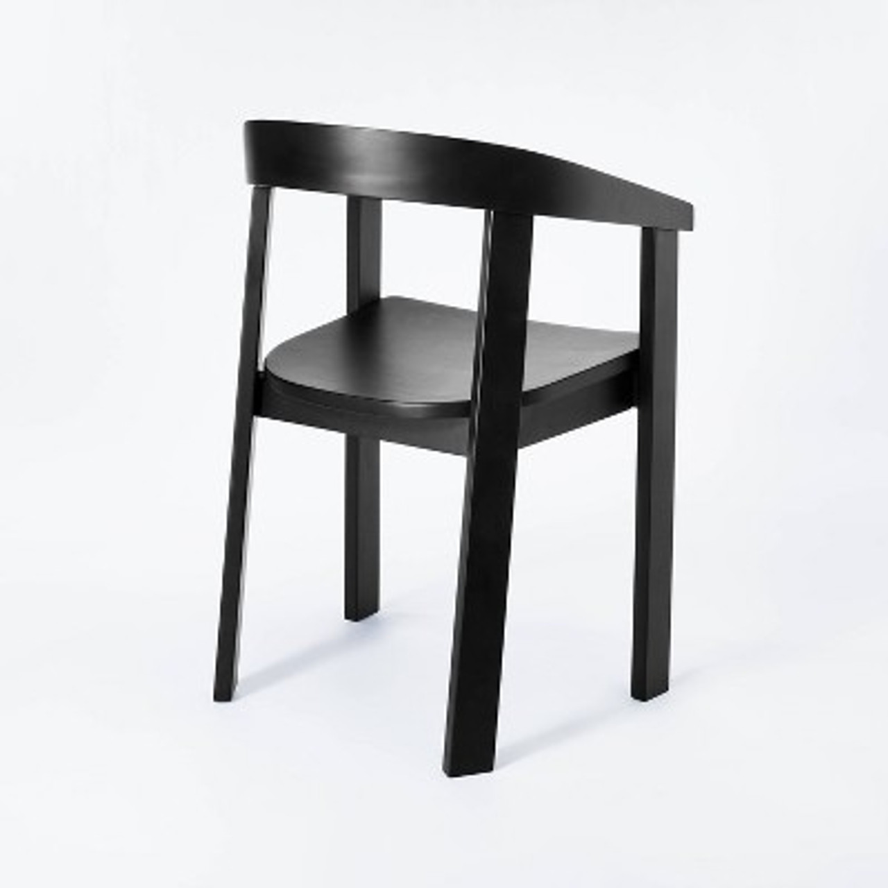 Terra Solid Wood Curved Back Dining Chair Black - Threshold