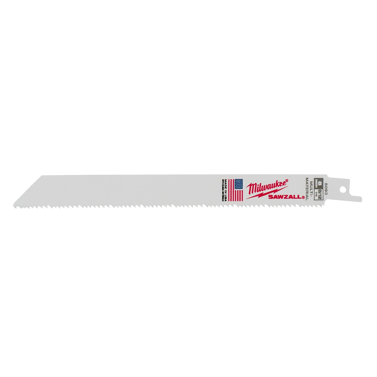 MW Sawzall 8 in. Bi-Metal Thin Kerf Reciprocating Saw Blade 8/12 TPI 1 pk