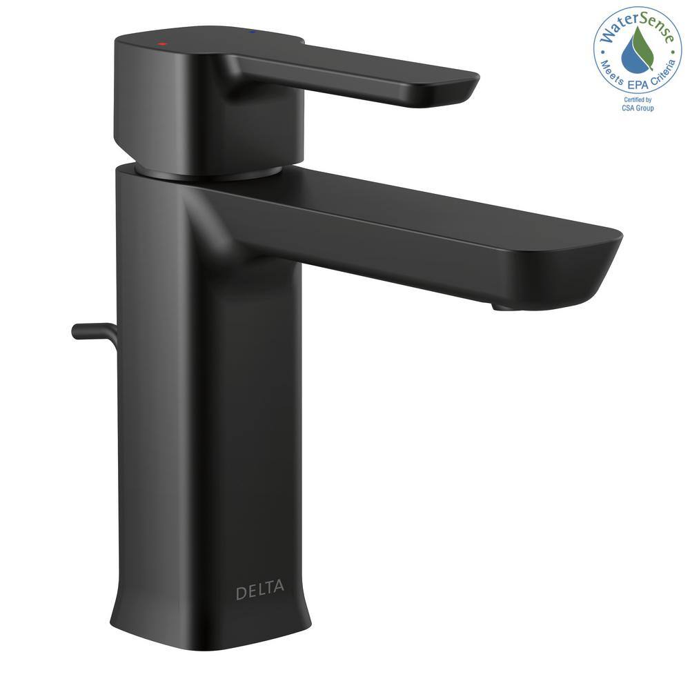 Delta Modern Project-Pack Single Hole Single-Handle Bathroom Faucet in Matte Black 581LF-BLGPM-PP