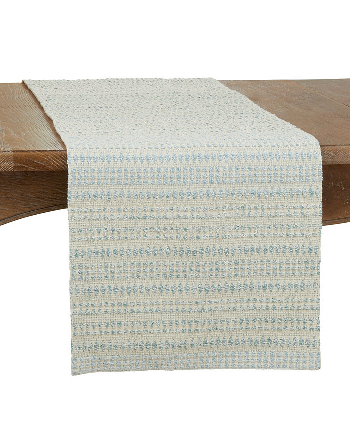 Saro Lifestyle Woven Table Runner with Line Design 72 x 16