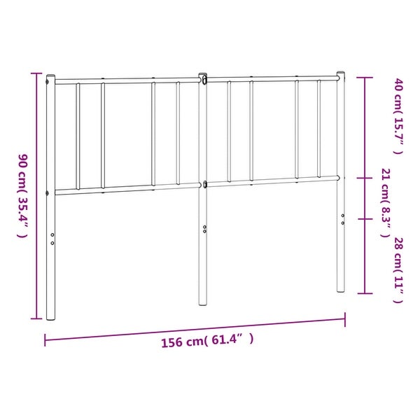 vidaXL Metal Headboard Black 39.4