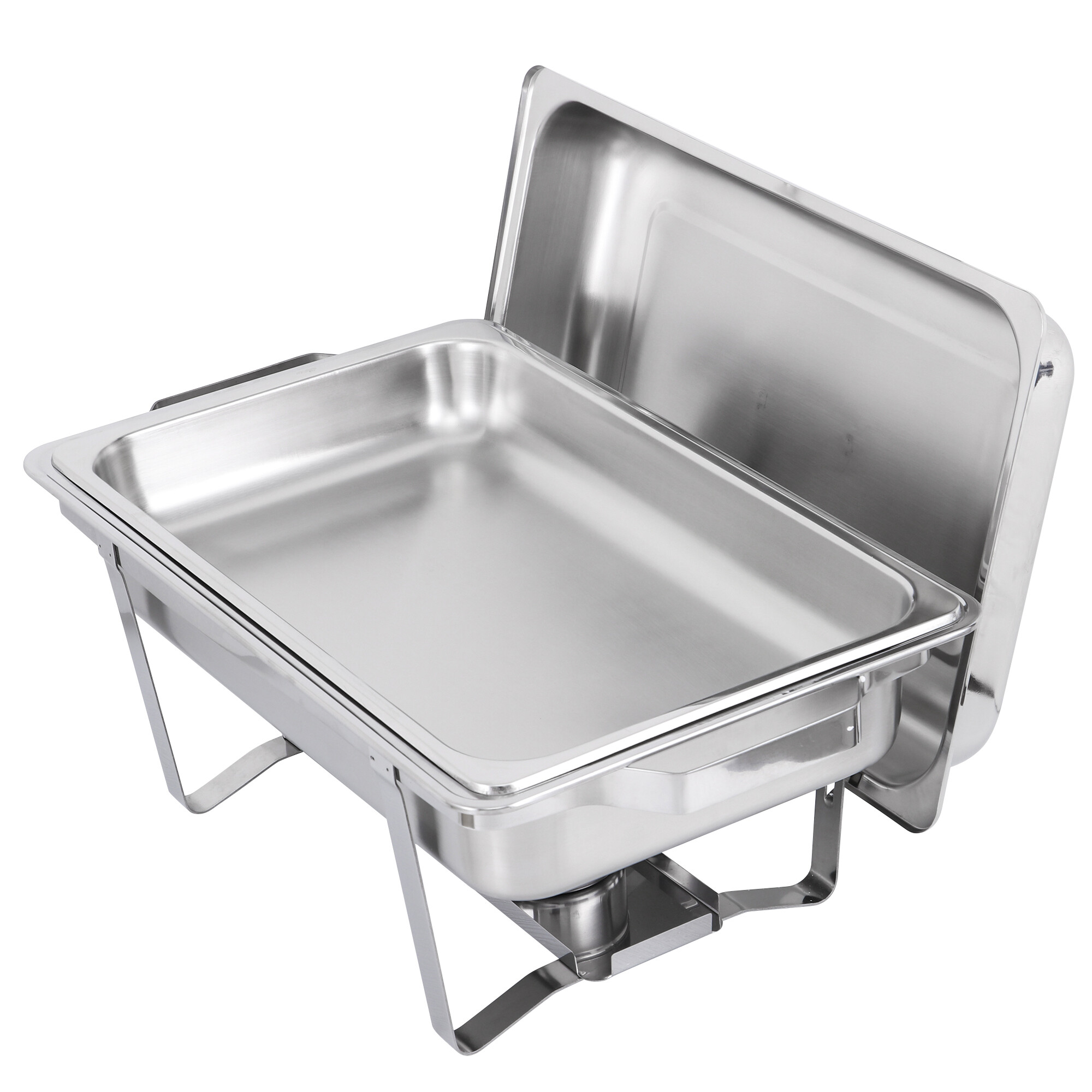 HomGarden 8 Pack 8QT Full Size Chafing Dish， Stainless Steel Chafer Buffet Sets， Silver