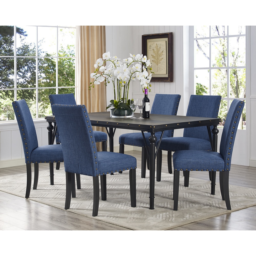 Roundhill Furniture The Curated Nomad Arkin Espresso Wood 7 piece Dining Set