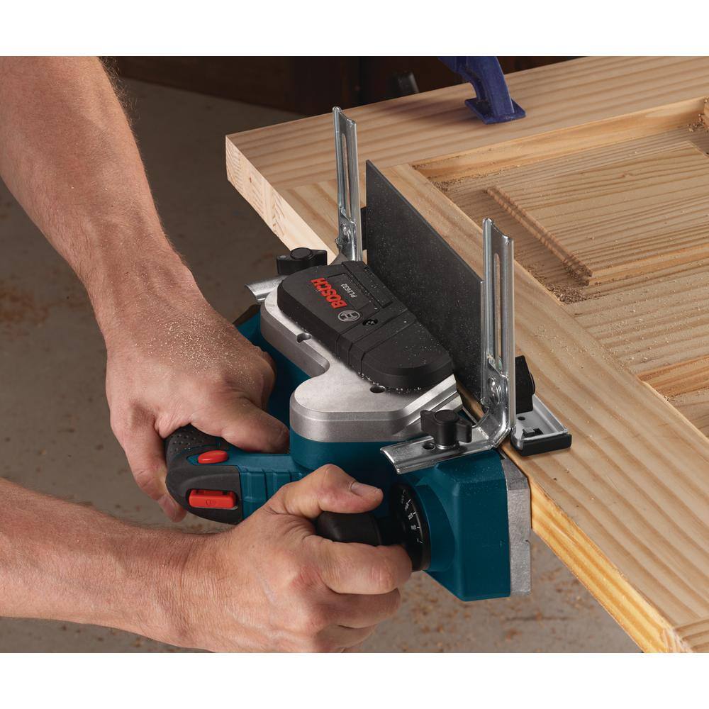 Bosch 6.5 A 3-14in. Corded Planer Kit with Reversible Carbide Blade+3-14 in.Tungsten Carbide Woodrazor Planer Blades(2-Pack) PL1632+PA1202