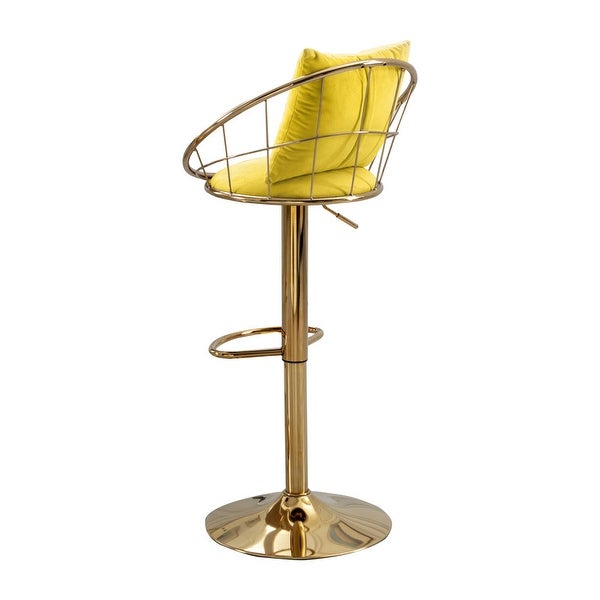 360 Degree Rotation Adjustable Height Velvet Barstool