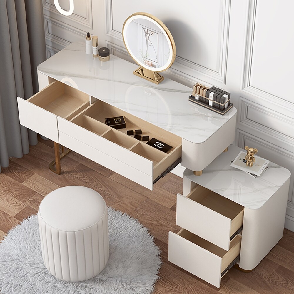 JASIWAY Modern Solid Wood Telescopic Makeup Vanity Desk