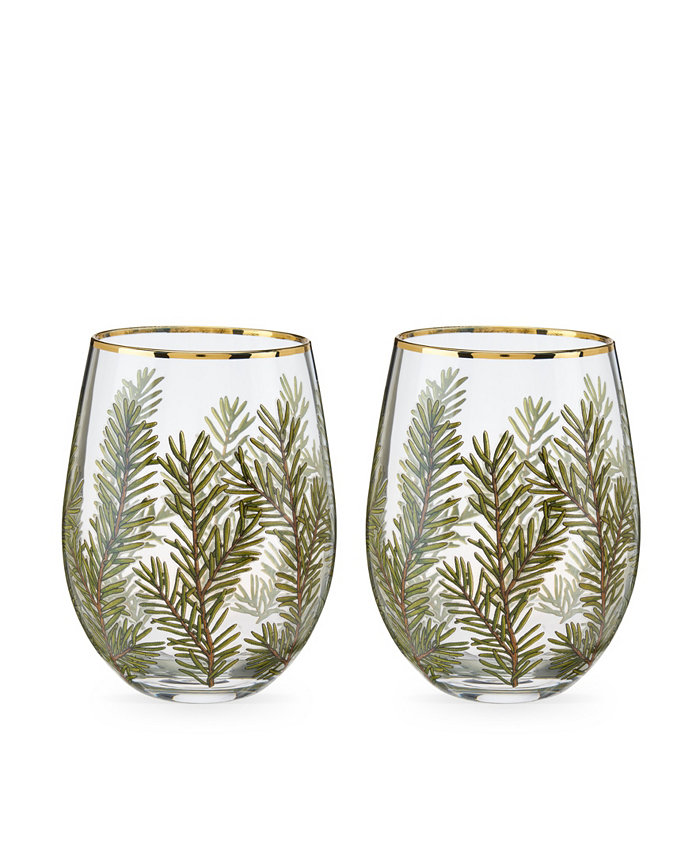 Twine Woodland Stemless Wine Glasses Set of 2