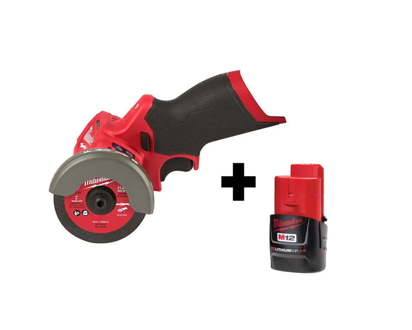 Milwaukee 2522-20-48-11-2420 M12 FUEL 12-Volt 3 in. Lithium-Ion Brushless Cordless Cut Off Saw with M12 2.0 Ah Battery