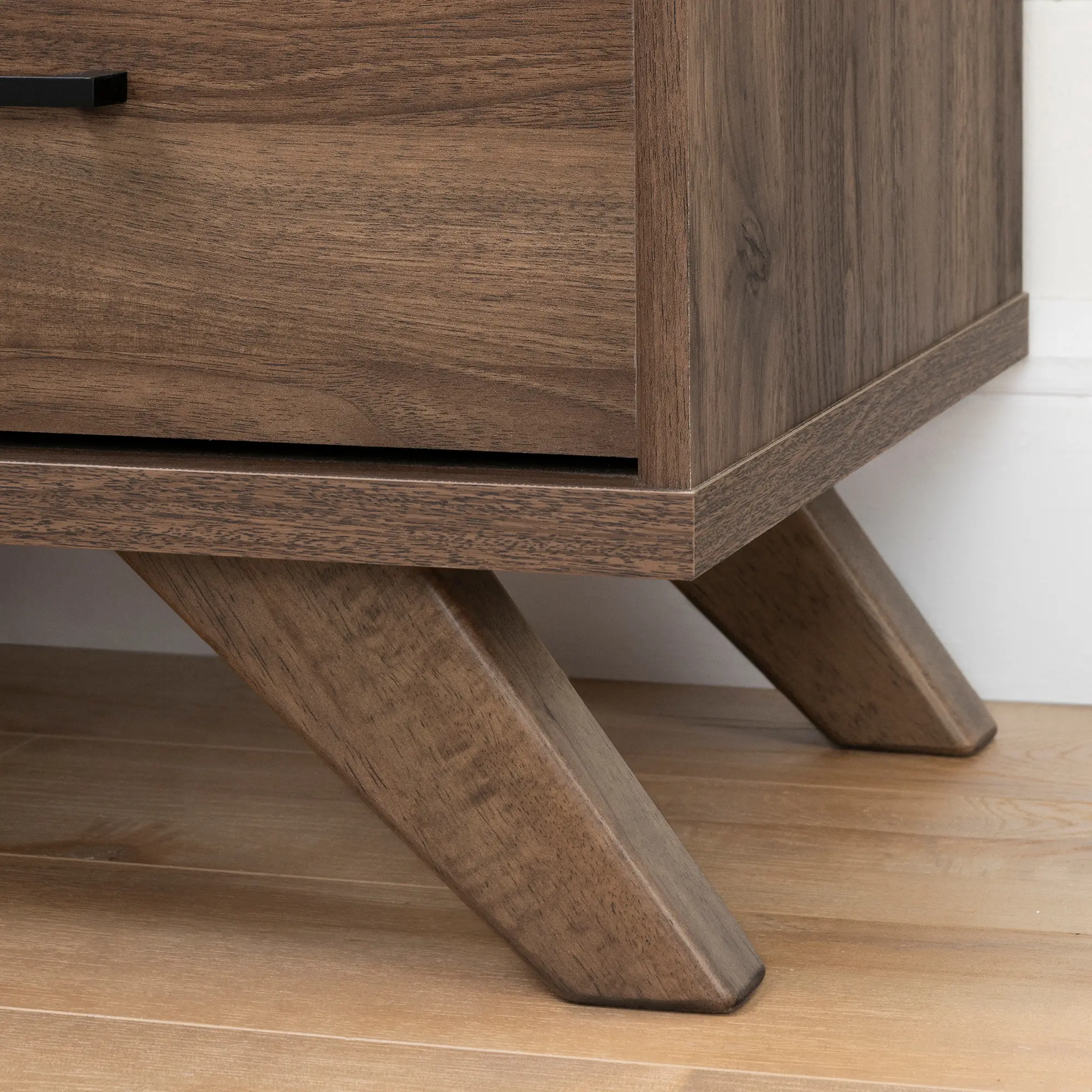 Modern Walnut Brown Nightstand - South Shore