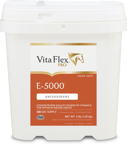 Vita Flex Pro E-5000 Premium Quality Vitamin E Immune Support Granules Horse Supplement， 4-lb bucket