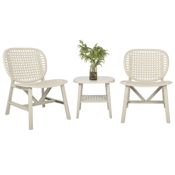 3 Pieces Patio Table Chair Set - Overstock - 37211487