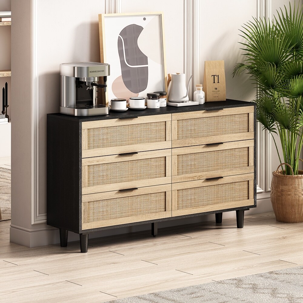 Drawers Rattan Storage Cabinet