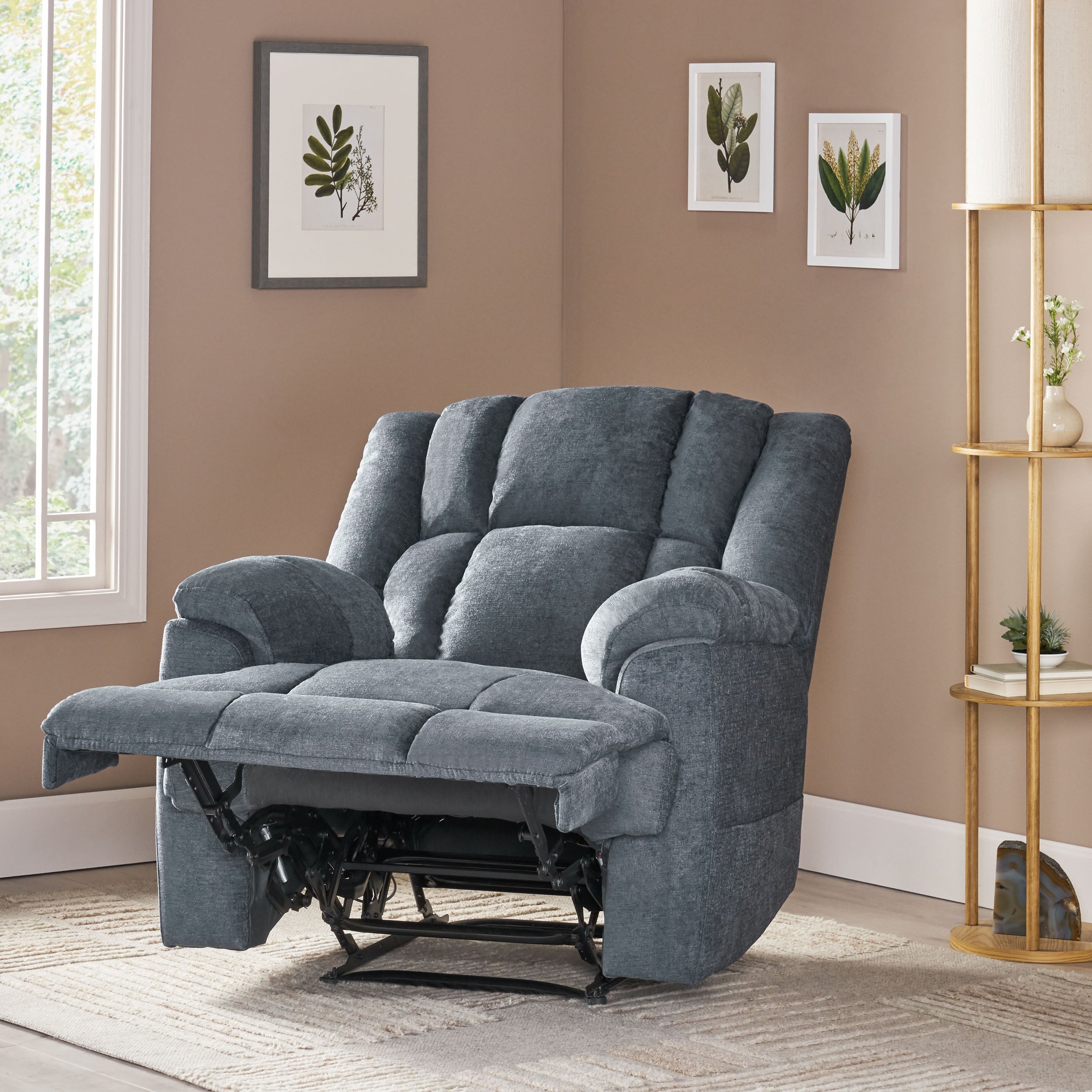 Siloam Contemporary Pillow Tufted Massage Recliner