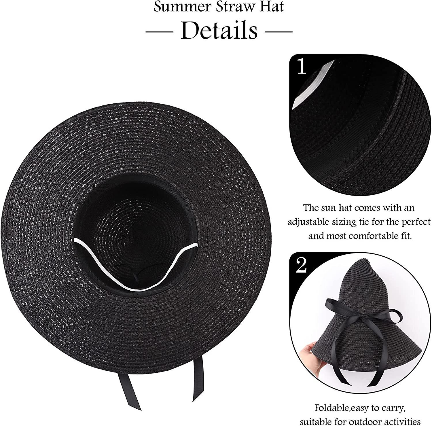 Summer Hats For Women Wide Brim Women Straw Beach Hat Little Girl Sun Cap Foldable Ladies Hats