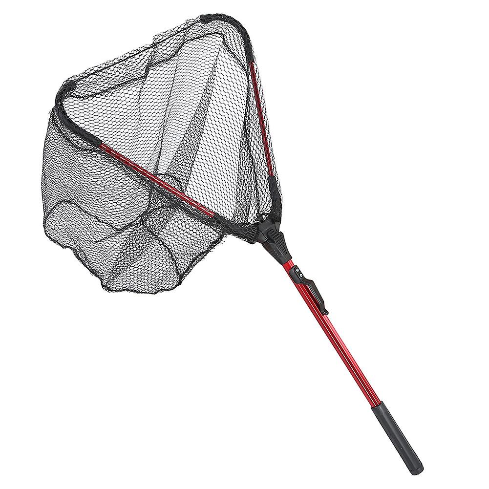 Portable Aluminum Alloy Foldng Fishing Landing Net Pole Plastic Handle