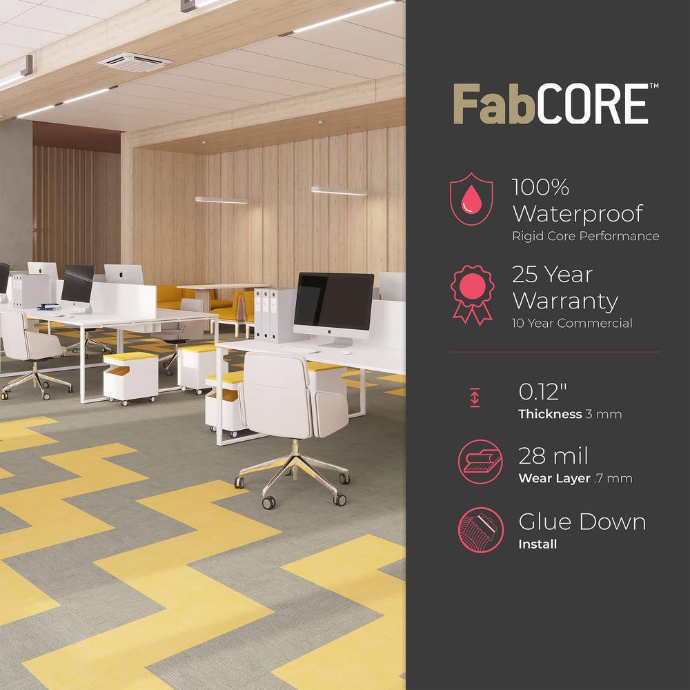 Lucida Surfaces FabCore Harvest Weave 28 MIL x 12 in. W x 24 in. L Adhesive Waterproof Vinyl Tile Flooring (36 sqftcase) FC-3601